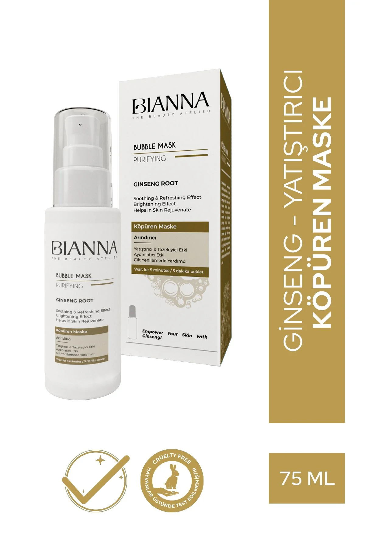 Bianna Masque Visage A Bulles Ginseng T75g - Vue principale