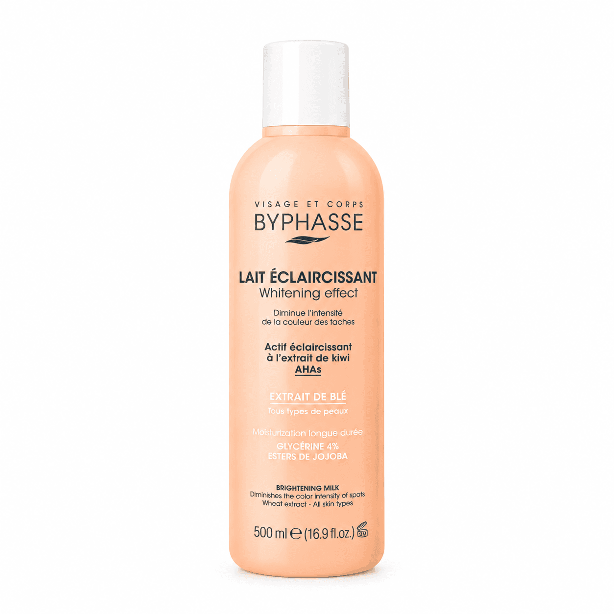 Lait éclaircissant visage et corps BYPHASSE – 500 ml