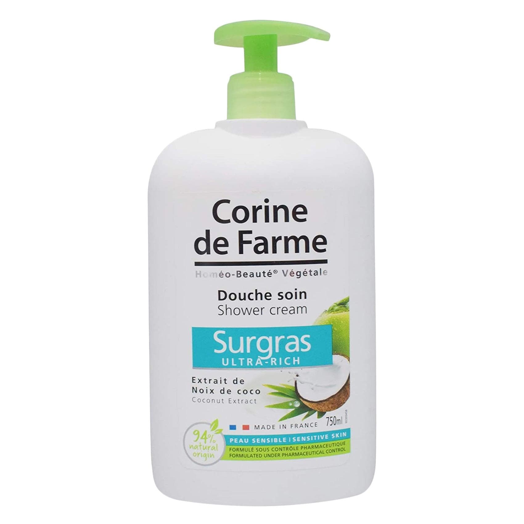 Crème Douche Surgras à la Noix de Coco – Corine de Farme 750 ml