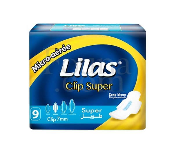 Serviettes hygiéniques Lilas Clip Super – 9 pièces - Vue principale