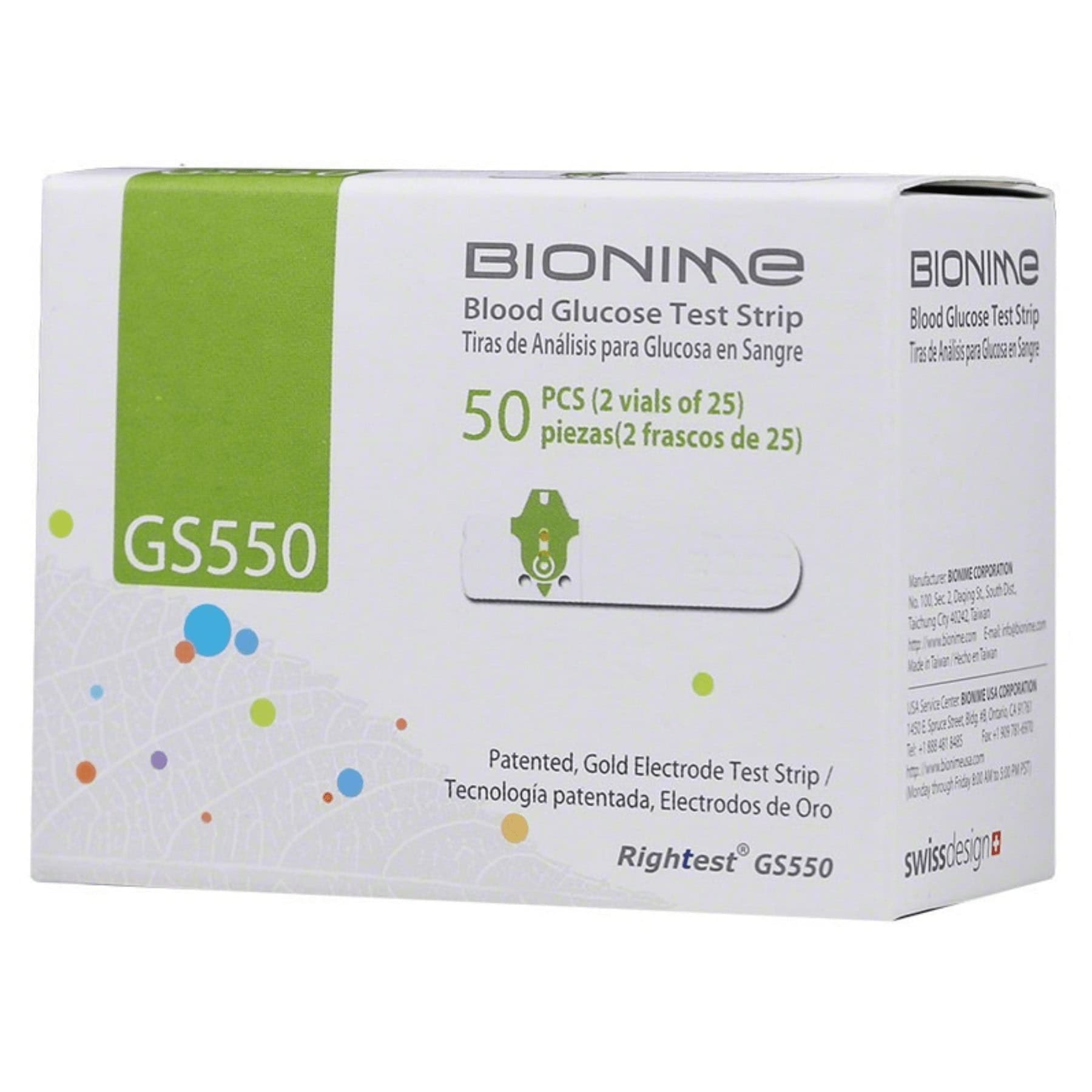 Bandelettes de glycémie BIONIME GS550 - Vue principale